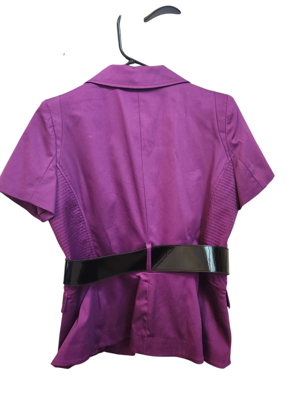 Worthington London Purple Short-Sleeve Blazer with Cropped Pants